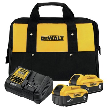 BATTERY AND CHARGER STARTER KITS | Factory Reconditioned Dewalt 20V MAX 5 Ah Lithium-Ion Batteries and 12V MAX - 20V MAX Charger Starter Kit - DCB205-2CKR